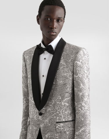 Bunda Dolce & Gabbana Dolce & Gabbana Single-breasted Floral Lamé Jacket Metalická | G2UG2TFJZALS0998, 3