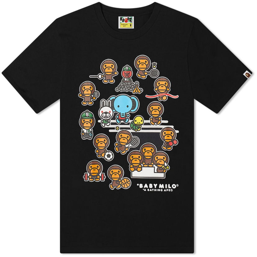 Tričko BAPE Tokyo Baby Milo Multi-Sport Character T-Shirt Čierna | 002TEH701001F-BLK