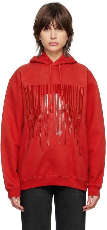 Mikina VETEMENTS Dripping Barcode Graphic Hoodie Červená | VL16HD440R, 0