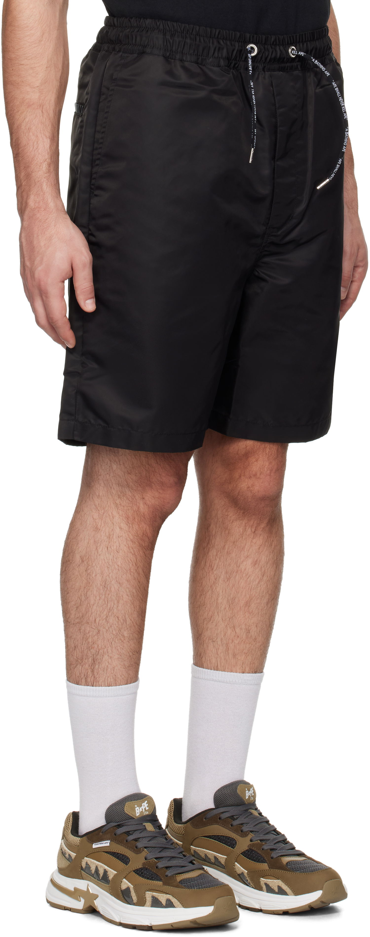 Šortky BAPE Ape Head Nylon Shorts Čierna | 001SPK801301M, 1
