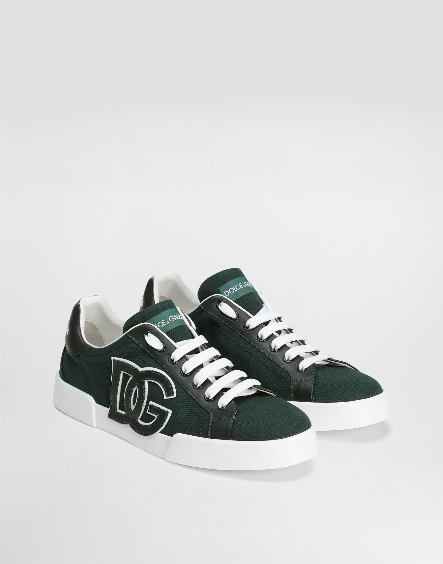 Tenisky a topánky Dolce & Gabbana Dolce & Gabbana Portofino Light Strobel Canvas and Calfskin Zelené | CS2343AE6298S353, 1