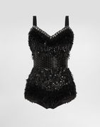 Dolce & Gabbana Sequined and Micro-Beaded Bodysuit