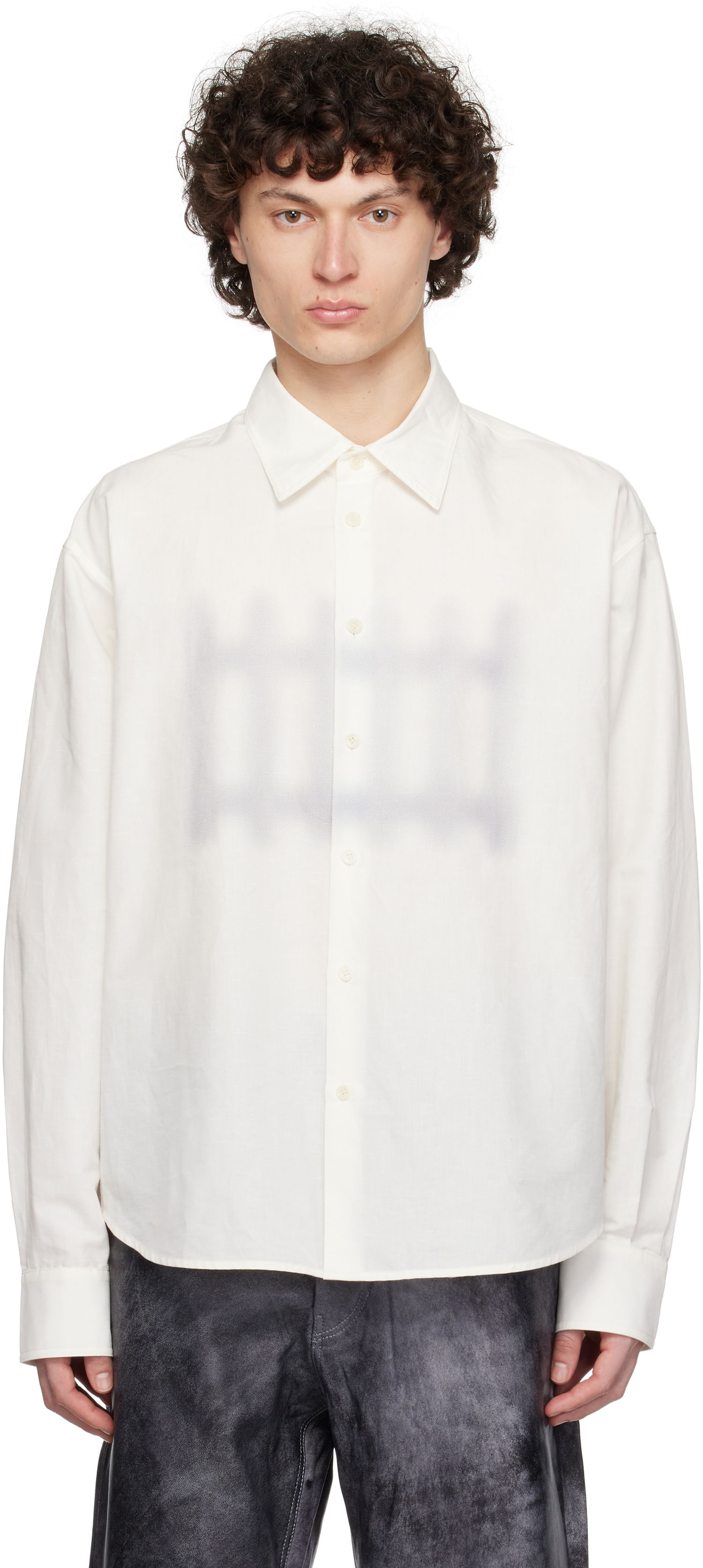 Košeľa JW Anderson JW Anderson Fence Print Boxy Shirt Biela | SH0362-PG1698, 0