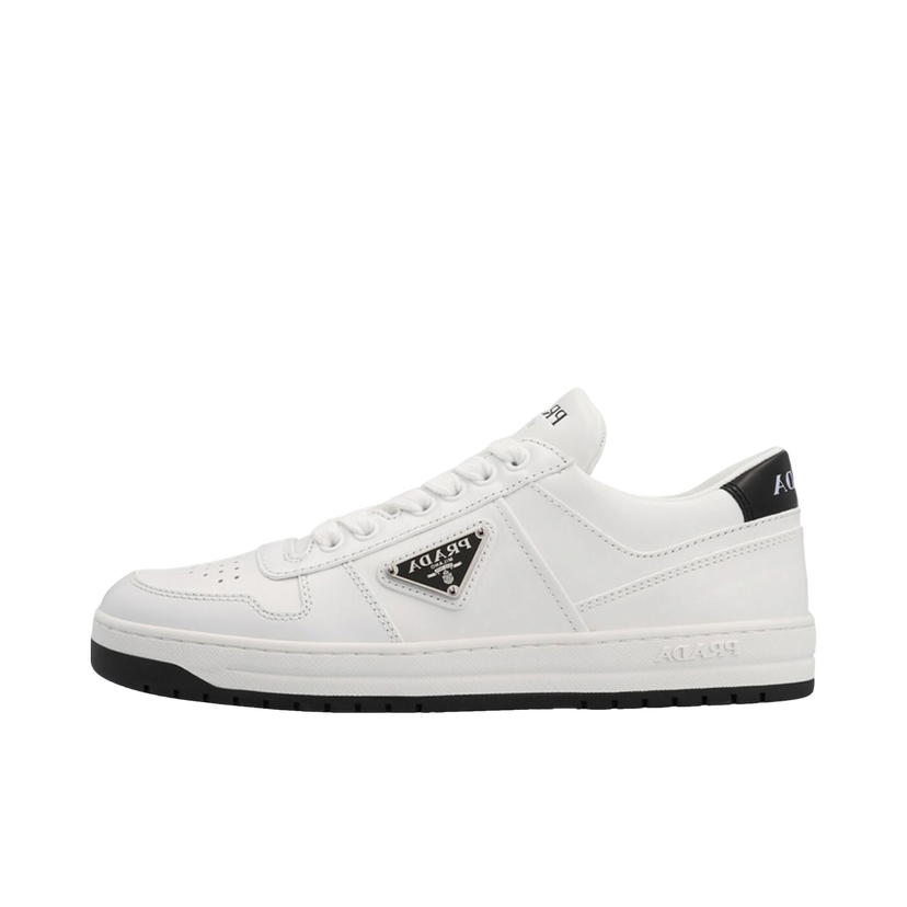 Tenisky a topánky Prada Downtown Low Top Sneakers Leather White White Black (W) Biela | 1E792MF0303LJ6-F0964