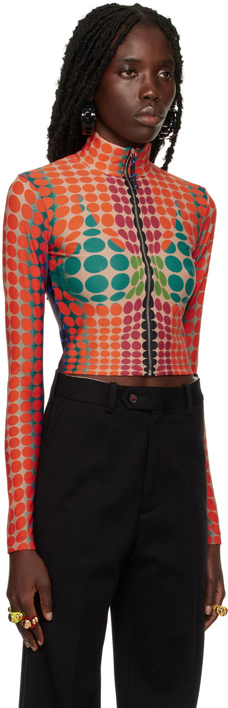 Sveter Jean Paul Gaultier Jean Paul Gaultier Dots Print Zip-Up Track Top Rôznofarebný | 22/09-F-TO043-J512, 1
