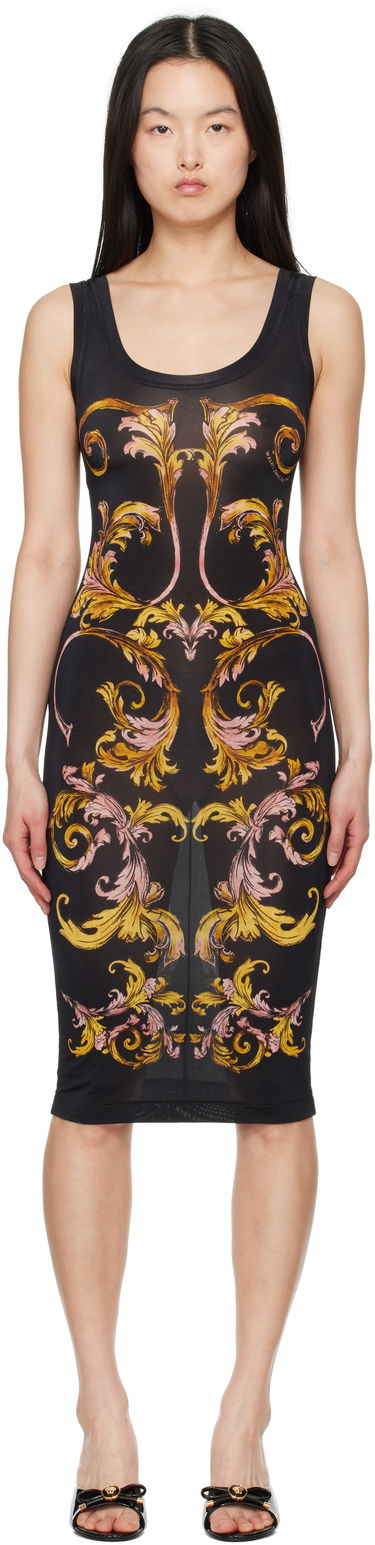 Šaty Versace Versace Jeans Couture Outline Barocco Slip Midi Dress Čierna | E78HAO9P6_EJS473, 0
