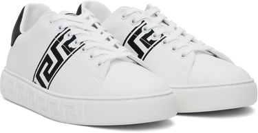 Tenisky a topánky Versace White Embroidered Greca Sneakers Biela | 1014460_1A00776, 3
