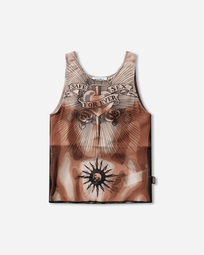 Tielko Jean Paul Gaultier Re-Edition Safe Sex Tattoo Mesh Tank Top Rôznofarebný | 26-01-W-TO457-M026P 636000