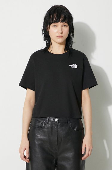 Crop Top The North Face T-Shirt Simple Dome Slim Cropped Čierna | NF0A87U4JK31, 0