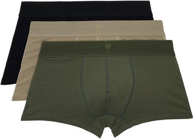 Boxerky AMI AMI Paris Three-Pack Cotton Jersey Boxer Briefs Zelené | HUN012.JE0094, 0