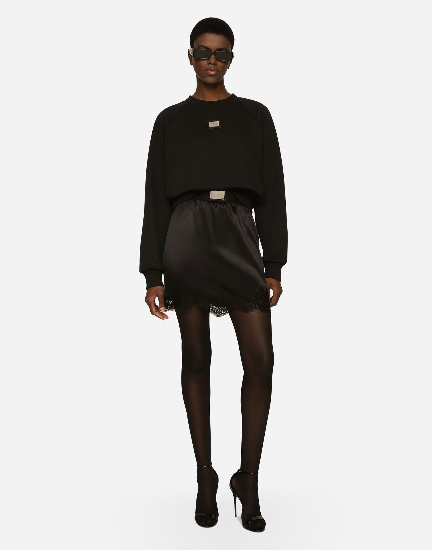 Mikina Dolce & Gabbana Technical Jersey Sweatshirt With Tag Čierna | F9R25THU7H9N0000, 1