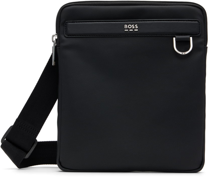 Taška cez rameno BOSS Smooth & Structured Reporter Bag Čierna | 50548791