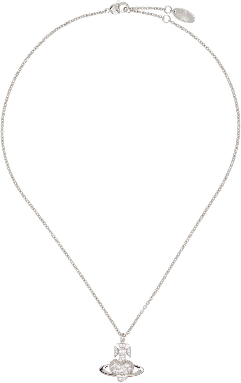 Náhrdelník Vivienne Westwood Agnatha Bas Relief Crystal-Embellished Pendant Necklace Metalická | 630203G0-02P102-