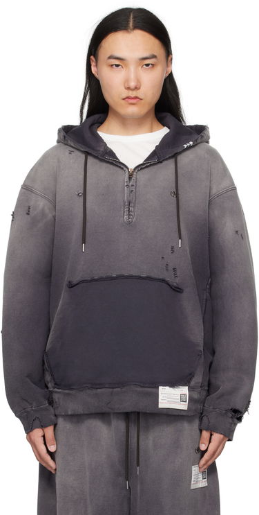 Mikina Maison MIHARA YASUHIRO Maison MIHARA YASUHIRO Sun Faded Half Zip-Up Hoodie Šedá | A14HD532, 0