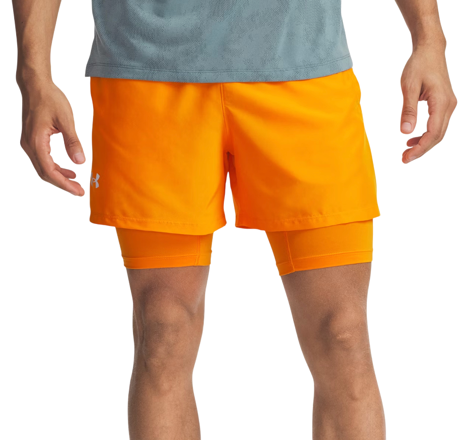 Šortky Under Armour LAUNCH 5'' 2-IN-1 SHORTS Oranžová | 1382640-793, 0