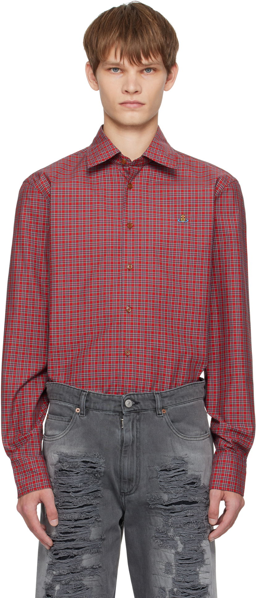 Košeľa Vivienne Westwood Vivienne Westwood Ghost Plaid Shirt Červená | 2401000J-W0179-