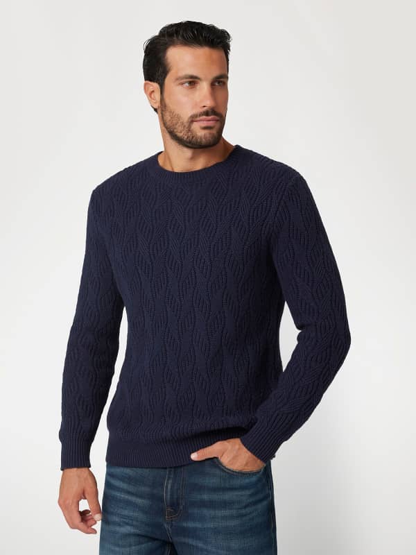 Crew Neck Wool Blend Sweater