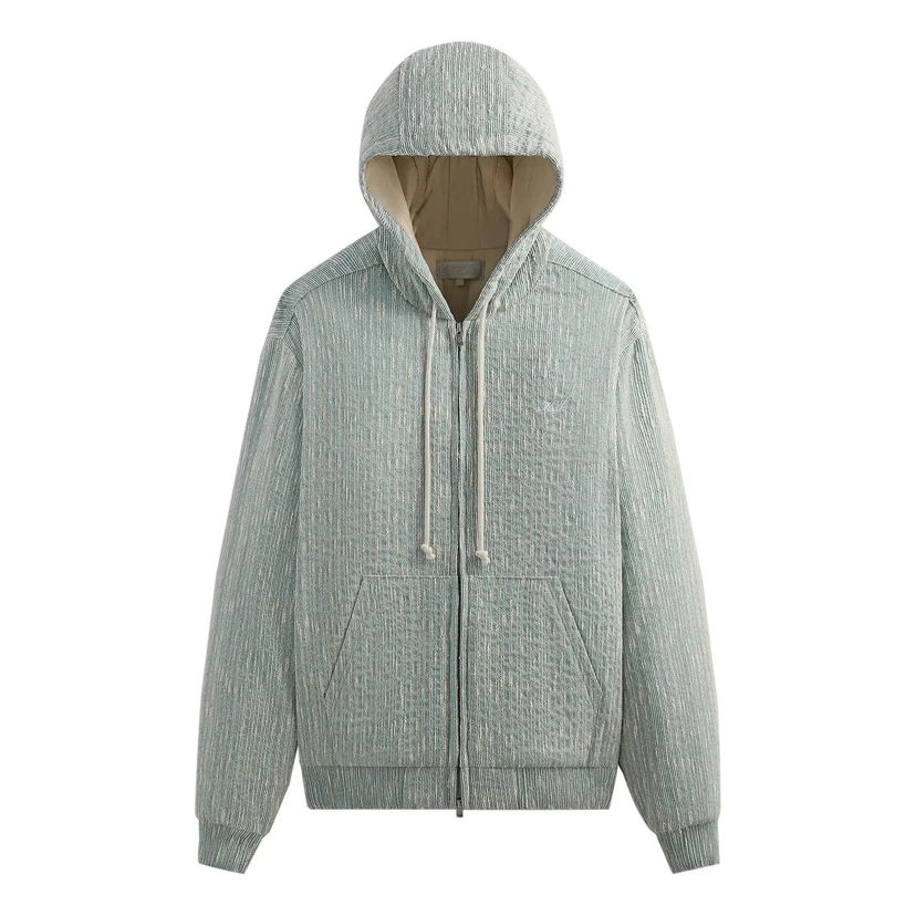 Mikina KITH Slub Boucle Sierra Zip Hoodie Zelené | KHM031815-5016