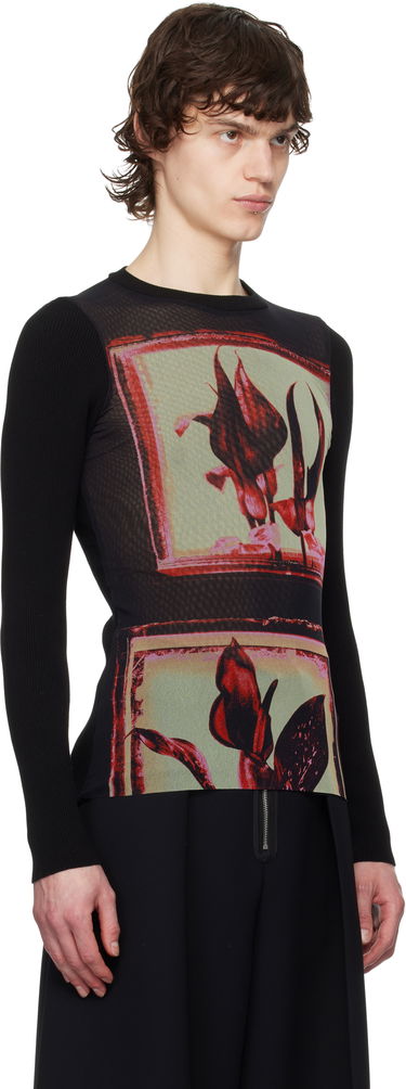 Sveter Jean Paul Gaultier Jean Paul Gaultier Flowers Cadres Long Sleeve T-Shirt Čierna | 25/33-F-TO259-T579-002142, 1
