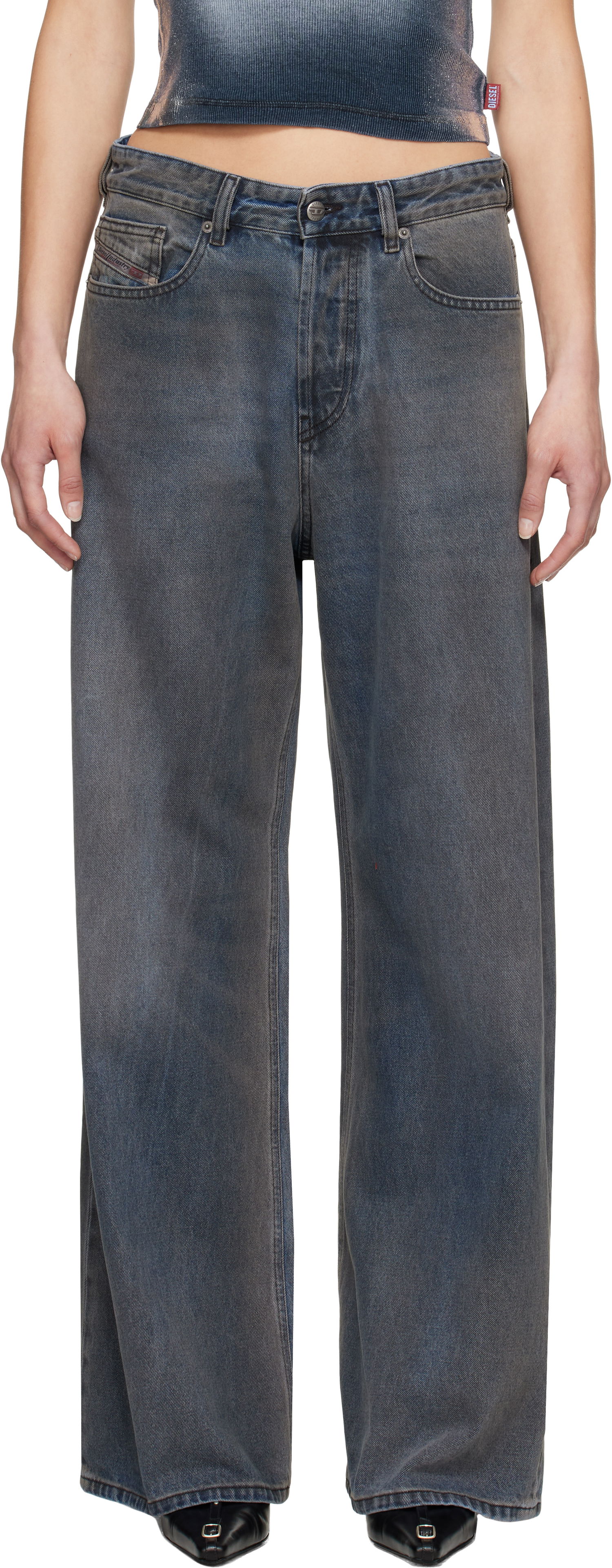 Džínsy Diesel Diesel 1996 D-Sire Wide-Leg Jeans Modrá | A06925 09L46, 0