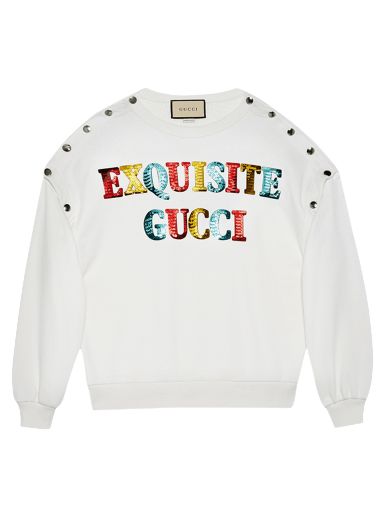 Mikina Gucci Cotton Sweatshirt Biela | 717416 XJEXN 9088