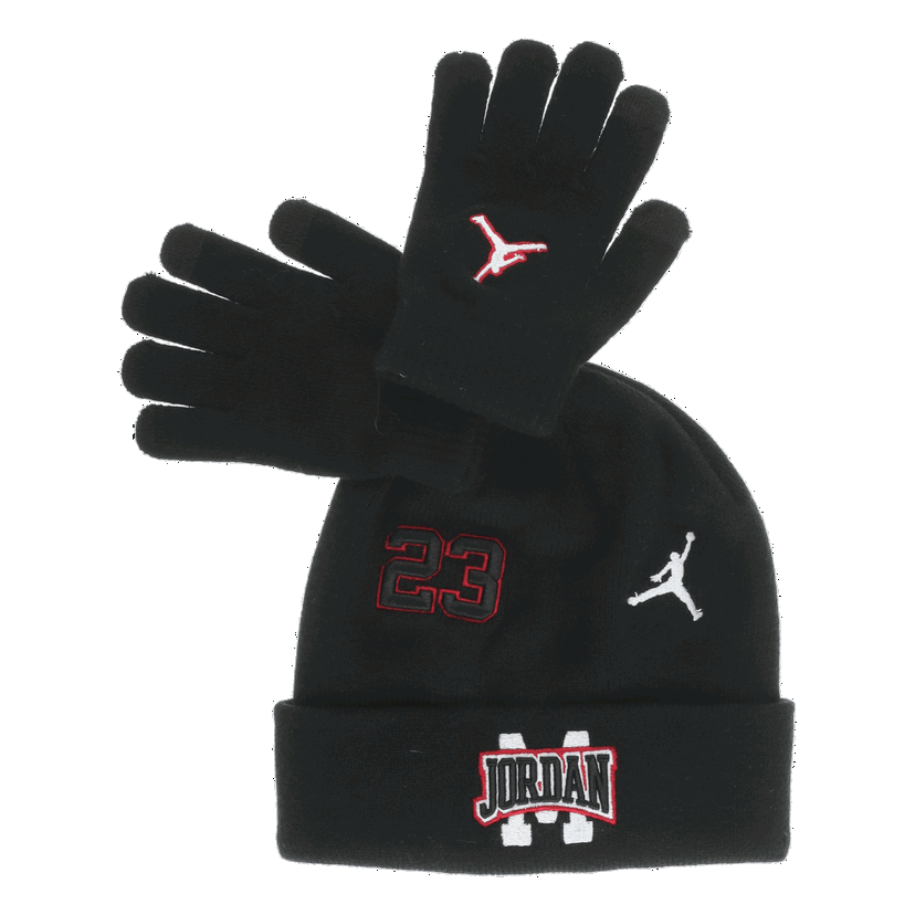Kulicha Jordan Jordan Patch Beanie and Gloves Set Čierna | 9A9103-023