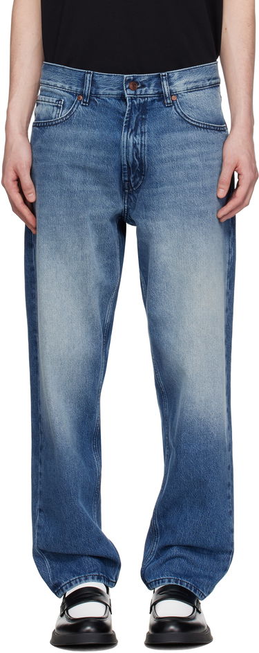Džínsy BOSS Hugo Relaxed Tapered-Fit Jeans Modrá | 50537707, 0