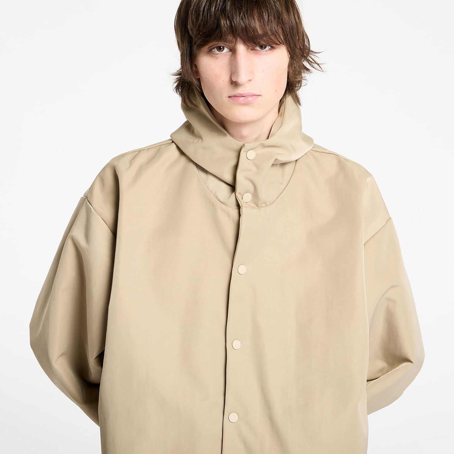 Košeľa Fear of God Textured Nylon Hooded Coaches Jacket Béžová | 202HO246377F-253, 1