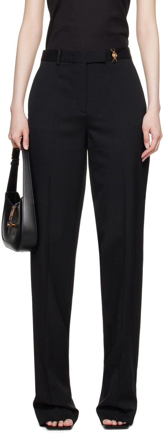 Nohavice Versace Hardware Detail Straight-Leg Trousers Čierna | 1016567_1A04649, 0