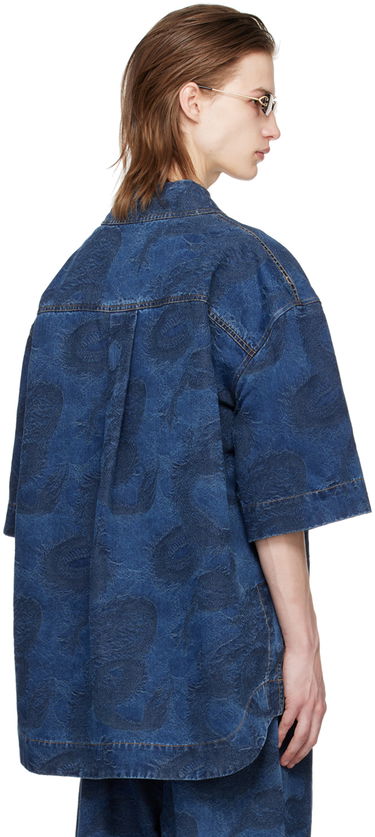 Košeľa Feng Chen Wang Feng Chen Wang Dragon Denim Shirt Modrá | FMS17SR14, 2