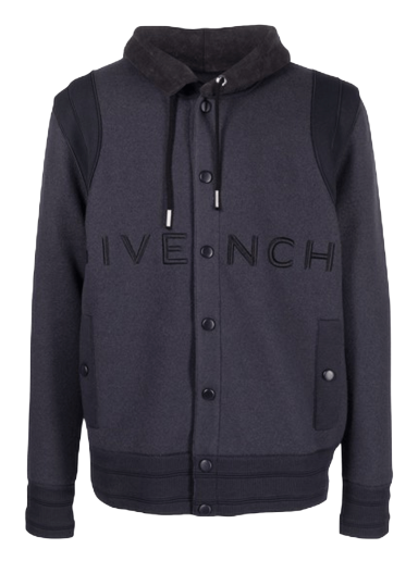 Bunda Givenchy Hooded Embroidered Varsity Jacket Navy | BM00R64YAD 410