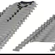 Anine Bing Alessia Striped Henley Long Sleeve T-Shirt