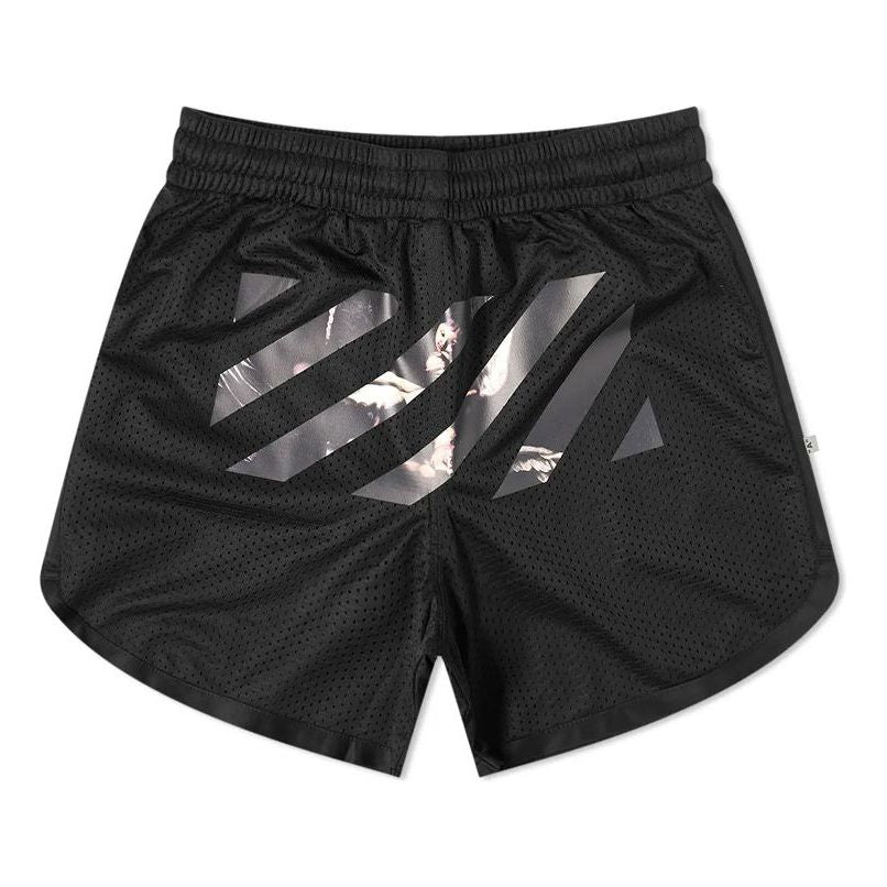 Šortky Off-White Off-White Caravaggio Arrow Mesh Track Shorts Čierna | OMCI005S201010041088