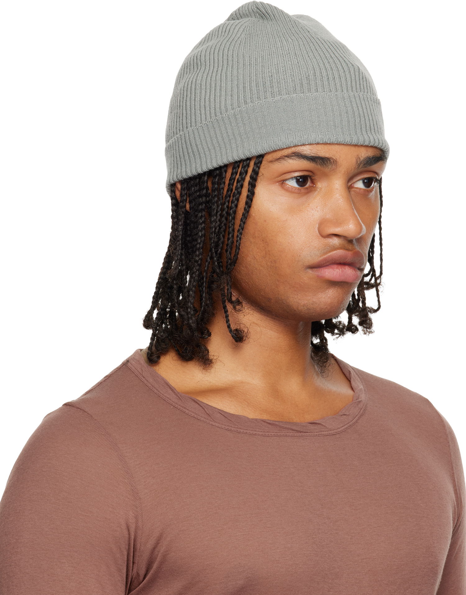 Kulicha Rick Owens Rick Owens Concordians Ribbed Beanie Šedá | RU02E1495 RIBM, 1