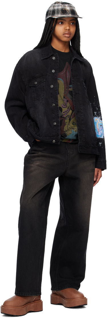 Bunda We11done Graphic Print Denim Jacket Čierna | WD-DJ1-23-317-U-BK, 3