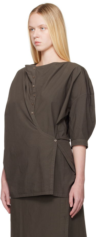 Šaty LEMAIRE Lemaire Short Sleeve Twisted Shirt Dress Zelené | SH1154 LF1356, 3