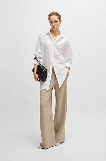 Košeľa BOSS Regular-Fit Cotton Blouse Biela | 50521545, 1