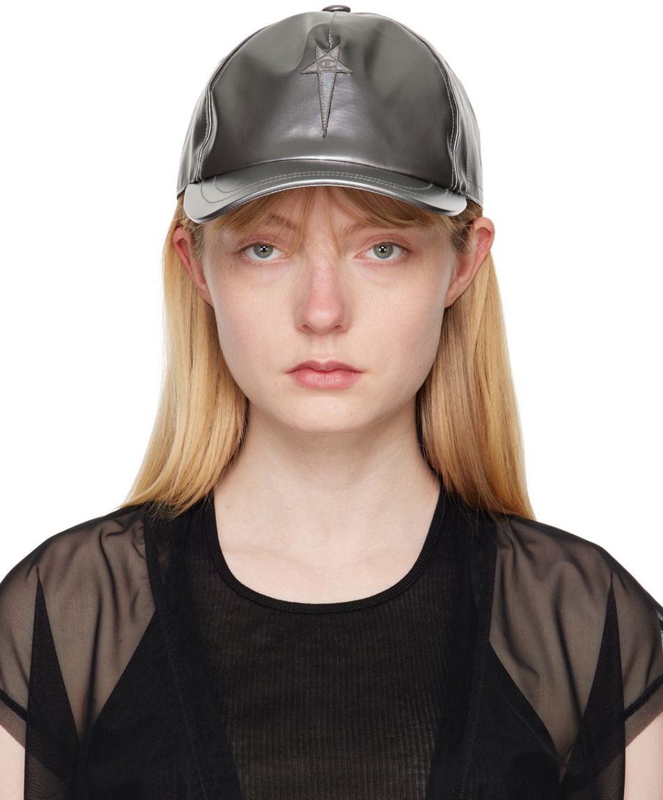 Šiltovka Rick Owens Nylon Baseball Cap with Logo Šedá | CW01D5793 CHNYS, 0