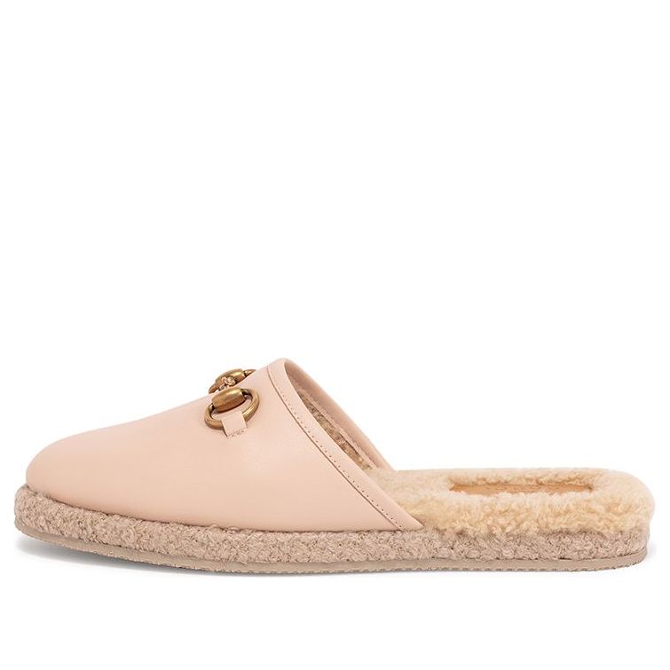Tenisky a topánky Gucci Horsebit Leather Faux Fur Lined Espadrille Slip On Béžová | 645757-17T40-6766