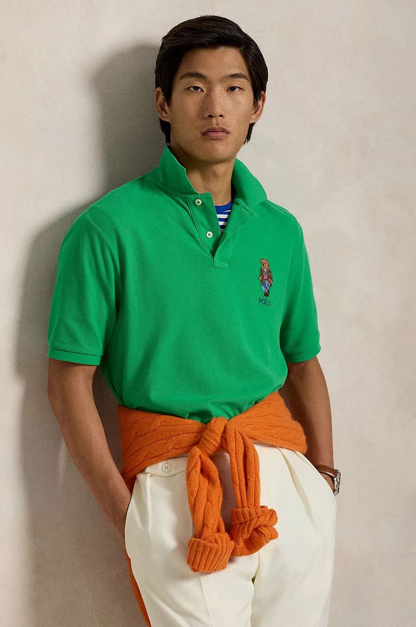 Polo tričko Polo by Ralph Lauren Green Polo Shirt With Logo Embroidery Zelené | 710854495, 0