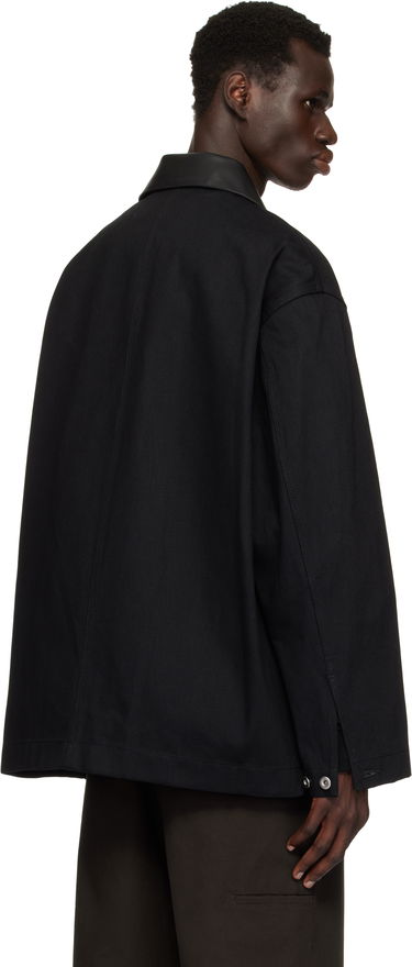 Bunda Jil Sander Jil Sander Leather Collar Denim Jacket Čierna | J22SW0033_J46655, 2