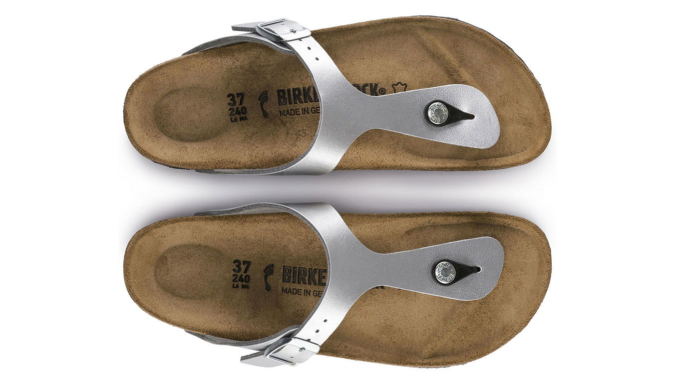 Birkenstock Gizeh Birko-Flor Silver Narrow Fit