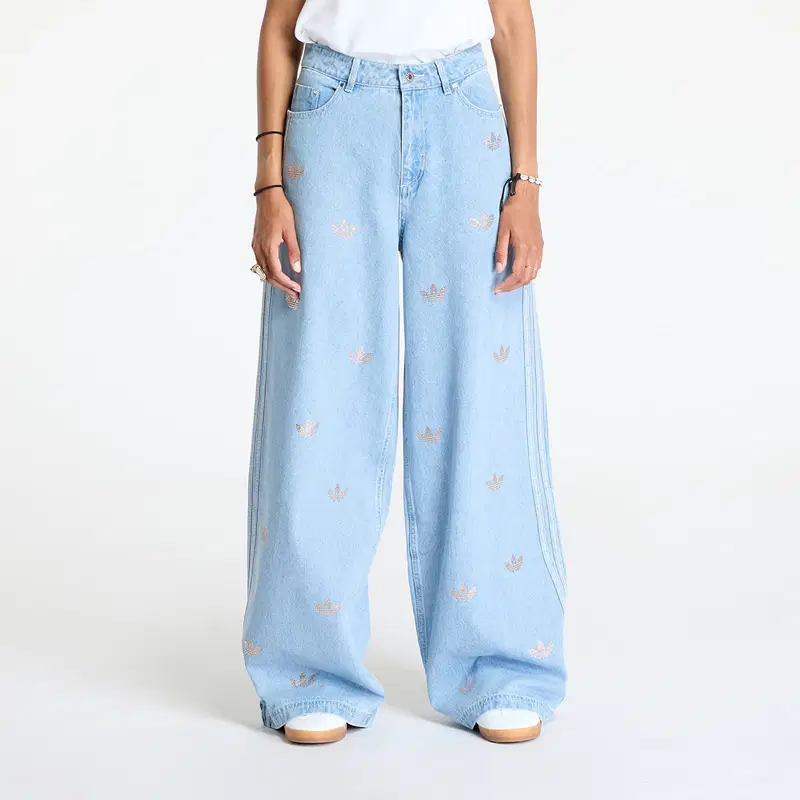 Denim Pant Rhinestone Clear Blue