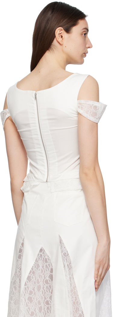 Sukňa Miaou Miaou Renata Lace-Trim Tank Top Biela | 7133SPSDOV, 2