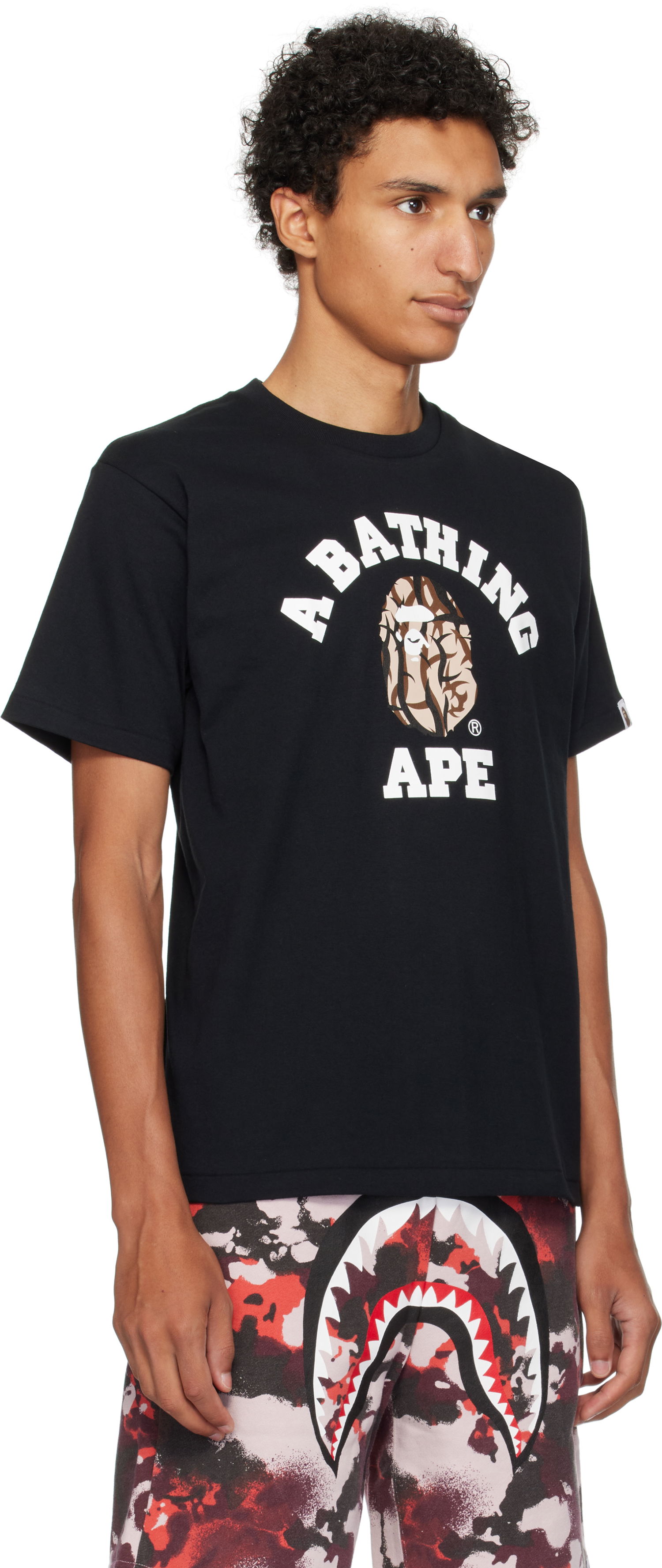 Tričko BAPE A Bathing Ape Trial Camo College T-Shirt Čierna | 001TEL301033M, 1