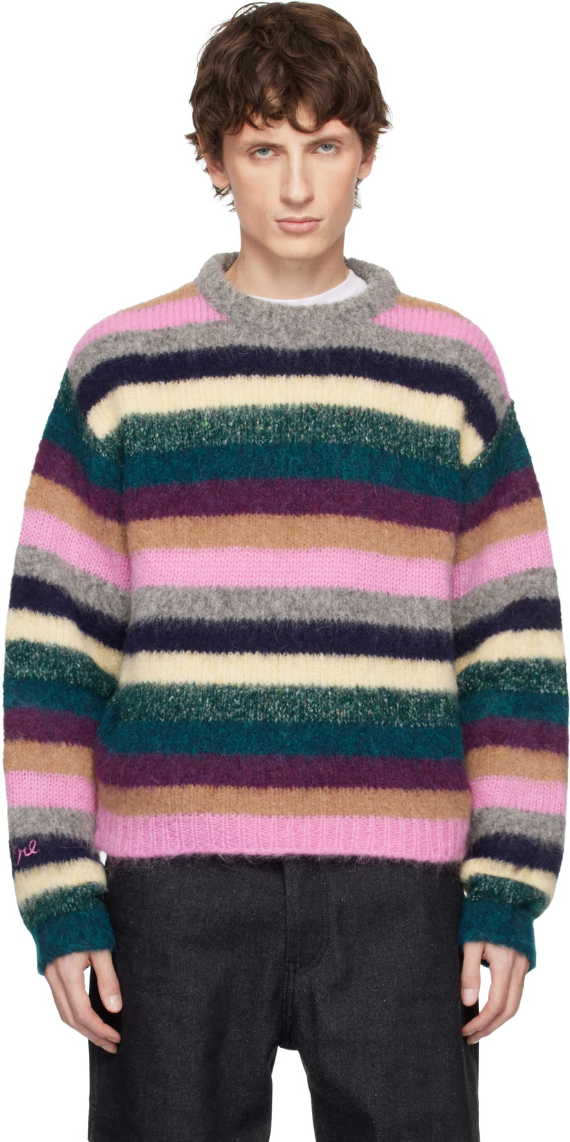 Sveter ERL Striped Alpaca Crewneck Sweater Rôznofarebný | ERL11N002