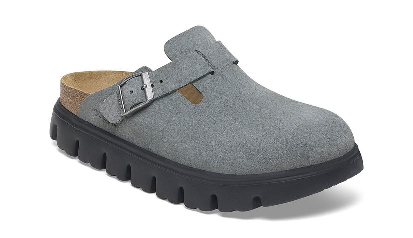Tenisky a topánky Birkenstock Boston Chunky Suede Leather Narrow Fit Clog Šedá | 1029142