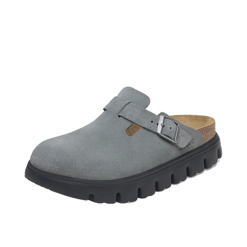 Tenisky a topánky Birkenstock Boston Chunky Suede Leather Narrow Fit Clog Šedá | 1029142