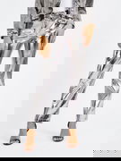 Metallic Faux Leather Straight Pant