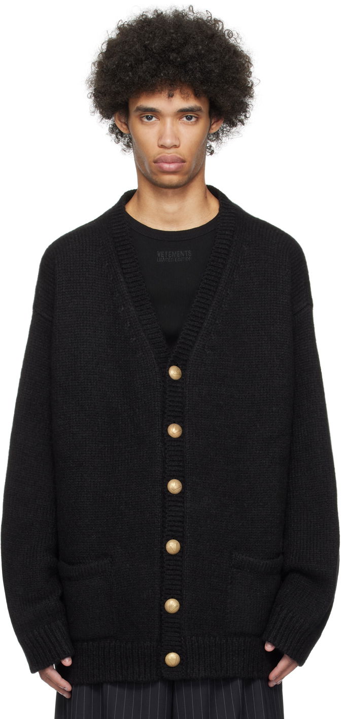 Sveter VETEMENTS Fancy Button Cardigan Čierna | UE64KN210B, 0
